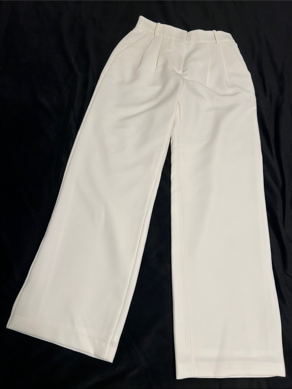 Elegant Wide-Leg Cream Trousers for Women